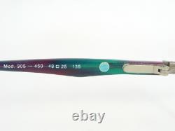 VIntage DAVIDOFF 305 450 SILVER /GREEN /CLARET YEGLASSES GLASSES FRAME 48-25-135