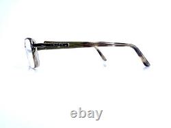 VTG Prada Brown Half Rim Silver Metal Tortoise Rectangle Glasses Italy 52 17 130