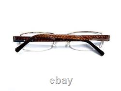 VTG Prada Half Rim Silver Metal Brown Rectangle Glasses Italy VPR64H 51 18 135