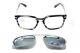 Vuarnet Sx 3000 1405 0003 Square Eyeglasses Clip On Sunglasses Grey Silver Mirro