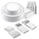 Vajilaphil 350piece Silver Rim Plastic Dinnerware Set For 50 Guests, Elegant