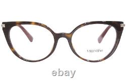 Valentino VA3040 5002 Eyeglasses Women's Havana/Silver Logo Full Rim 53mm