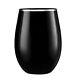 Vezee Elegant Plastic Cups 16 Oz Black Stemless Wine Goblets Set For Parties