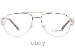 Versace 1269 1000 Eyeglasses Men's Silver Full Rim Pilot Optical Frame 55mm