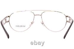Versace 1269 1000 Eyeglasses Men's Silver Full Rim Pilot Optical Frame 55mm