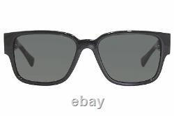 Versace 4412 GB1/71 Sunglasses Men's Black-Silver/Dark Green Rectangular 57mm