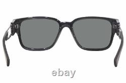 Versace 4412 GB1/71 Sunglasses Men's Black-Silver/Dark Green Rectangular 57mm