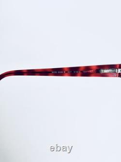 Versace Clear Red Orange Tortoise Rectangular Glasses Crystals Italy 51 15 130