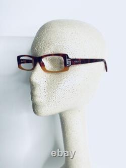 Versace Clear Red Orange Tortoise Rectangular Glasses Crystals Italy 51 15 130