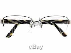 Versace Eyeglasses MOD 1185-B 1000 Silver/Zebra Half Rim Frame Italy 5317 135