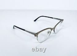 Versace Gold Chrome Half Rim Club Master Glasses Silver Temple Medusa 53 17 140