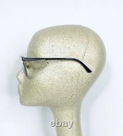 Versace Gold Chrome Half Rim Club Master Glasses Silver Temple Medusa 53 17 140