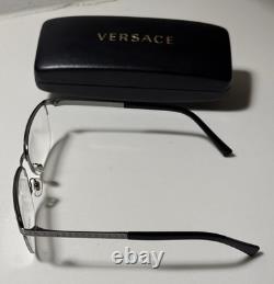 Versace MOD. 1263 1001 Half Rim Rectangular Eyeglass Frames Silver 55-17 140