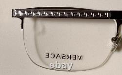 Versace MOD. 1263 1001 Half Rim Rectangular Eyeglass Frames Silver 55-17 140
