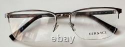 Versace MOD. 1263 1001 Half Rim Rectangular Eyeglass Frames Silver 55-17 140