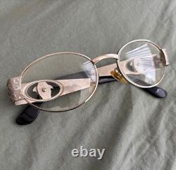 Versace MOD. V9011 Women's Oval Full Rim Silver Metal/Plastic Medusa Vintage
