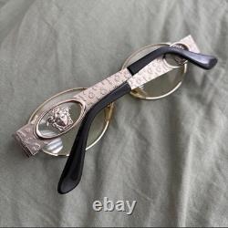 Versace MOD. V9011 Women's Oval Full Rim Silver Metal/Plastic Medusa Vintage