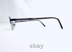 Versace Silver & Brown Half Rim Rectangular Glasses Italy 50 18 135