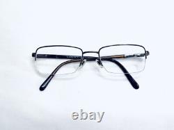 Versace Silver & Brown Half Rim Rectangular Glasses Italy 50 18 135