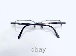 Versace Silver & Brown Half Rim Rectangular Glasses Italy 50 18 135
