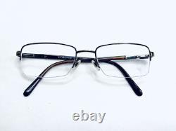 Versace Silver & Brown Half Rim Rectangular Glasses Italy 50 18 135