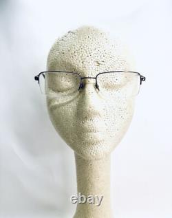 Versace Silver & Brown Half Rim Rectangular Glasses Italy 50 18 135