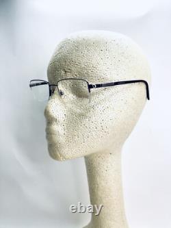 Versace Silver & Brown Half Rim Rectangular Glasses Italy 50 18 135