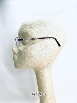 Versace Silver & Brown Half Rim Rectangular Glasses Italy 50 18 135