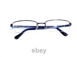 Versace Silver Half Rim Rectangular Glasses Italy 52 18 135