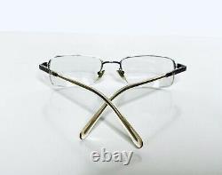 Versace Silver Metal Half Rim Rectangular Frame Glasses Italy MOD 1066 50 18 135