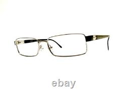 Versace Silver Metal Rectangular Glasses Black Temples MOD 54 16 140