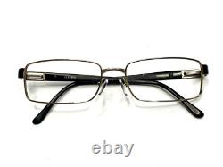 Versace Silver Metal Rectangular Glasses Black Temples MOD 54 16 140