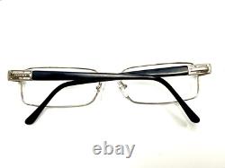 Versace Silver Metal Rectangular Glasses Black Temples MOD 54 16 140