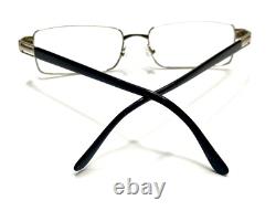 Versace Silver Metal Rectangular Glasses Black Temples MOD 54 16 140