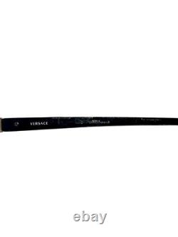 Versace Silver Metal Rectangular Glasses Black Temples MOD 54 16 140