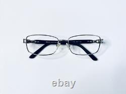 Versace Silver Metal Rectangular Glasses Crystal Medusa Temples Italy 52 18 135