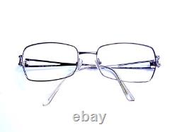 Versace Silver Metal Rectangular Glasses Medusa Temple Italy MOD1114-B 54 18 130