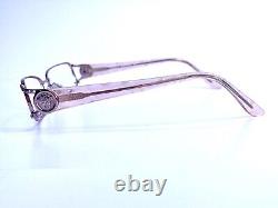 Versace Silver Rectangular Pink Clear Medusa Glasses Italy MOD 1104-B 50 17 130