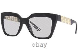 Versace VE 4418 GB1/AL56 Women's Black/Greek Key Monogram Silver Sunglasses 56mm