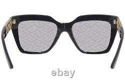 Versace VE 4418 GB1/AL56 Women's Black/Greek Key Monogram Silver Sunglasses 56mm