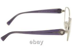 Versace VE1246B 1000 Eyeglasses Women's Silver Full Rim Oval Optical Frame 52mm
