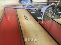 Versace VE1247 1000 Lilac Womens Half Rim Eyeglasses 52MM Frame Option To Add RX