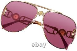 Versace VE2255 1002A4 Sunglasses Gold/Pink Mirror Internal Silver Pilot 63mm
