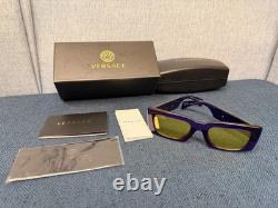 Versace VE4444U 5408V9 Sunglasses Transparent Violet/Yellow Mirror Silver 54mm