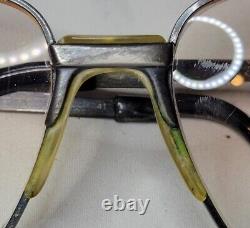 Vintage 80s Men's YSL 61 Yves Saint Laurent Silver Metal Square Eyeglass Frames