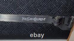 Vintage 80s Men's YSL 61 Yves Saint Laurent Silver Metal Square Eyeglass Frames