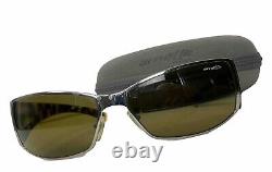 Vintage ARNETTE 90s Sunglasses Silver Metal Rim Tortoise Shell Arms + Case Italy