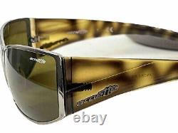 Vintage ARNETTE 90s Sunglasses Silver Metal Rim Tortoise Shell Arms + Case Italy