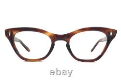 Vintage Cat Eye Eyeglasses Frames Polished Tortoise Silver Full Rim 44-20-130