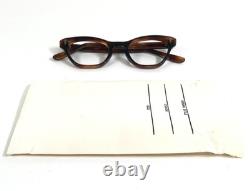 Vintage Cat Eye Eyeglasses Frames Polished Tortoise Silver Full Rim 44-20-130